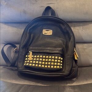 MICHAEL Michael Kors Black Backpack with Gold Accents